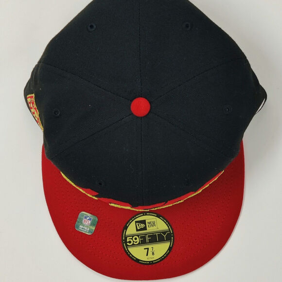 NEW ERA SAN FRANCISCO 49ERS DRAFT DAY 59FIFTY FITTED HAT 7 7/8 NWT RED GOLD NEW - Picture 2 of 6